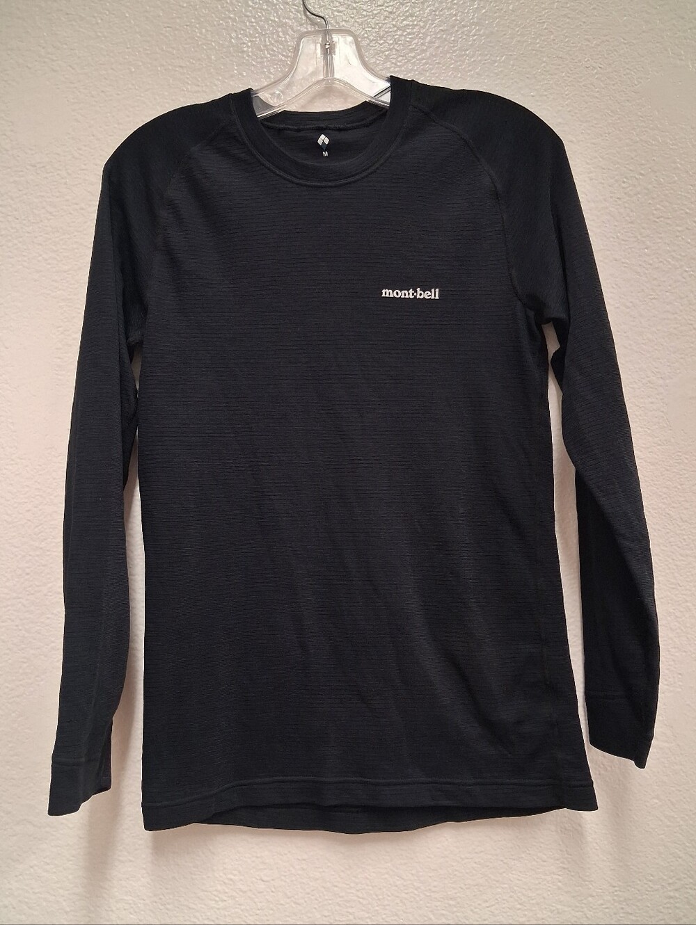Montbell Zeoline Mid Weight Base Layer Black Long Sleeve Shirt Mens Medium